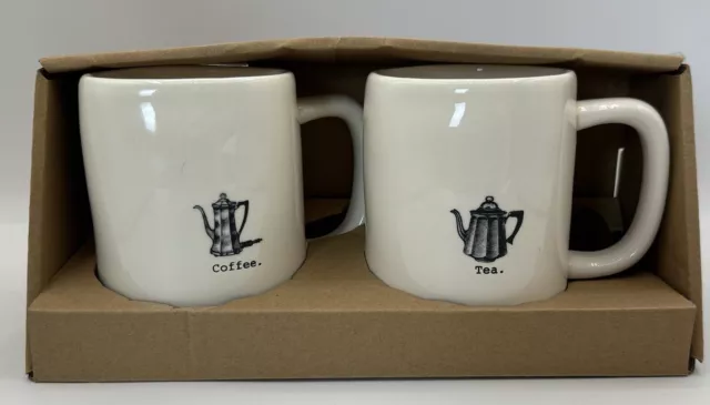 Rae Dunn | Coffee & Tea Mugs Typewriter Font Artisan Collection by Magenta NIB
