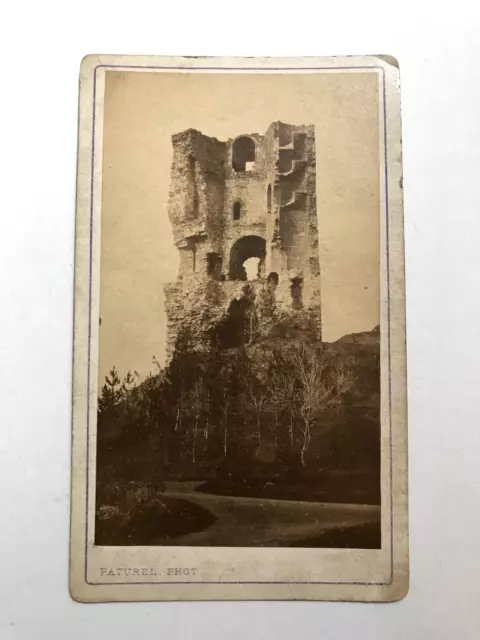 CDV 1875 Saint Brieuc Tour Cesson Monument Antique Photo Albuminated Paturel