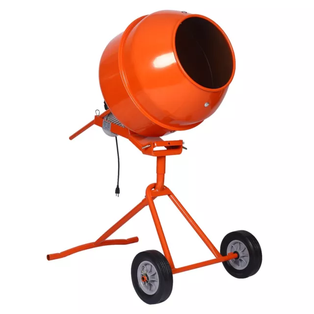 Portable 5 Cu Ft Electric Cement Mixer Stucco Mortar Concrete 1/2HP Copper Motor