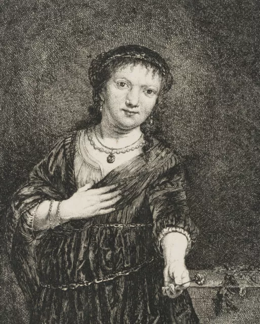 RIEDEL (*1763) nach REMBRANDT (*1606), Saskia als Flora,  1781, Rad. Renaissance