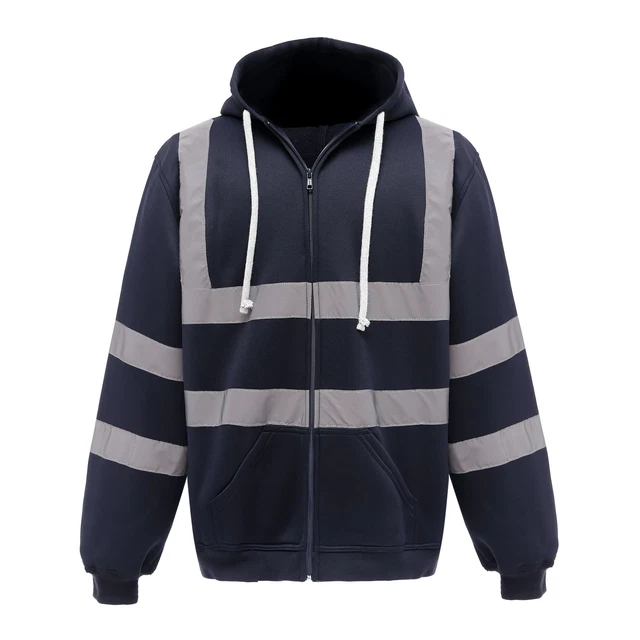 Yoko Mens Hi Visibility Full Zip Reflective Work Hoodie (RW5256)