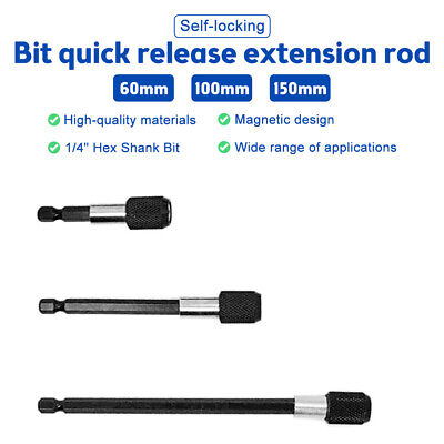 3 Pack Magnetic Extension Socket Drill Bit Holder 1/4" Hex Power Tools