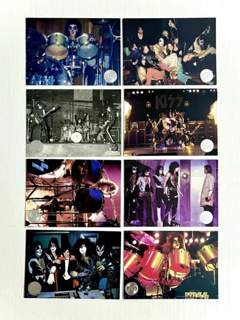 KISS 1997 Cornerstone Series 1 Silver 8 Photo Card Lot MINT Metal Rock HOF Gods