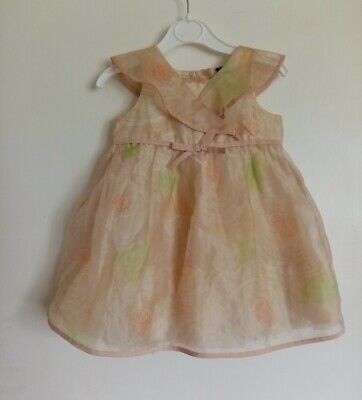 Gorgeous Baby Gap Toddler Nude Peach Pink Watercolor Organza Dress 12-18 Months
