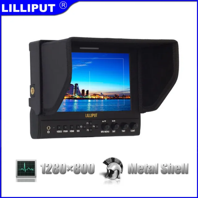LILLIPUT 7 " 663/O/P2 1280x800 IPS avec un Pic Focus HDMI In&out + LP-E6 Plaque