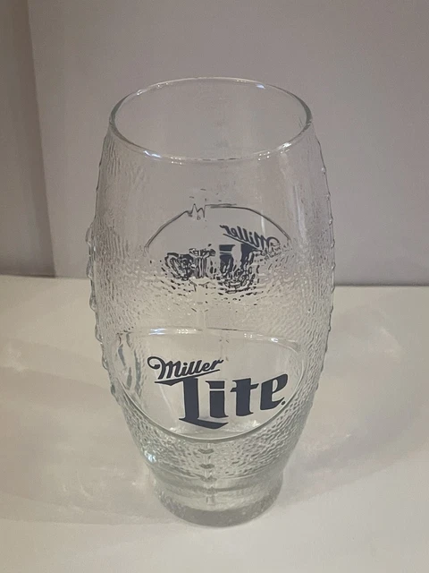 Miller Lite Football Shaped 24 Ounce Beer Glass Two Sided Textured Logo