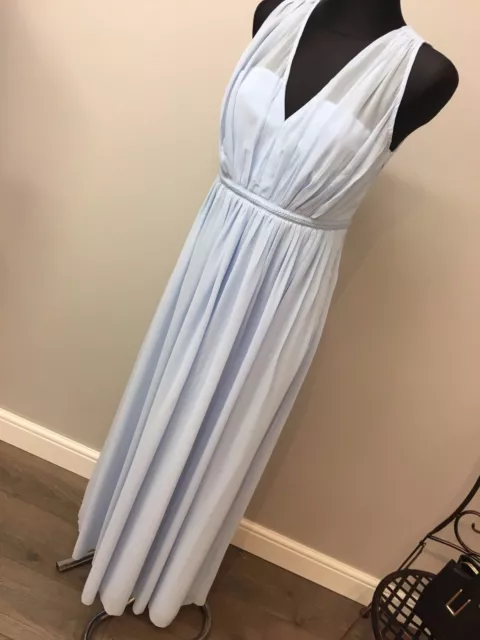 Vila Cinched Waist Maxi Dress - Blue Asos Rrp £80 (As-32/32)