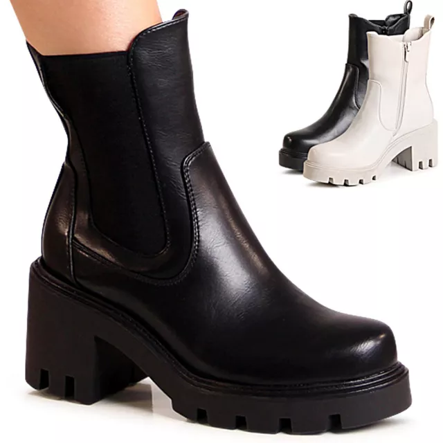 Chaussures Femme Plateforme Bottines Moitié Bottes Court Chelsea Boots Trendy
