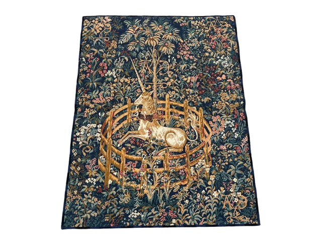 Vintage Belgian Pictorial Jungle Wall Hanging Home Décor Wool Tapestry 78x60 cm