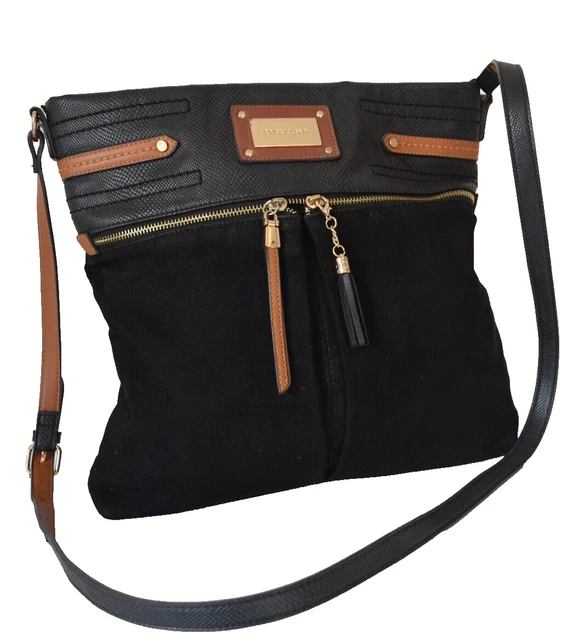 RIVER ISLAND SHOULDER Cross Body Bag Black Faux Leather Size Small