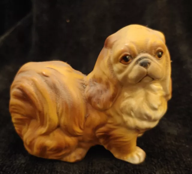 Vintage Pekingese Porcelain Dog Figurine Made In Japan