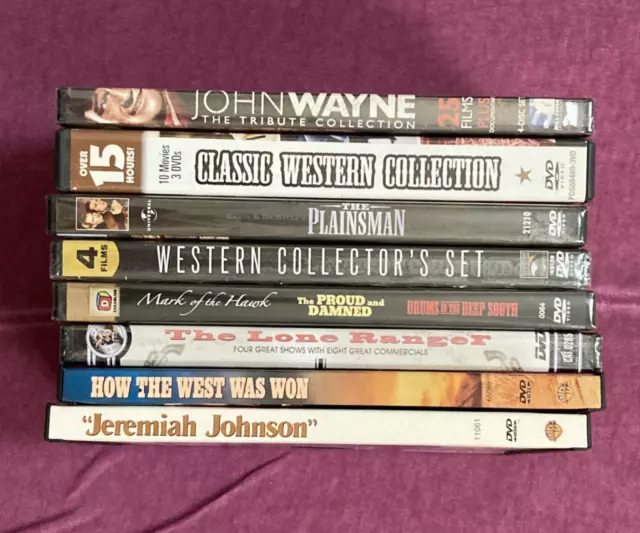 Western & Cowboy DVD Lot. John Wayne, etc. Over 40 Movies, Most Still Sealed!