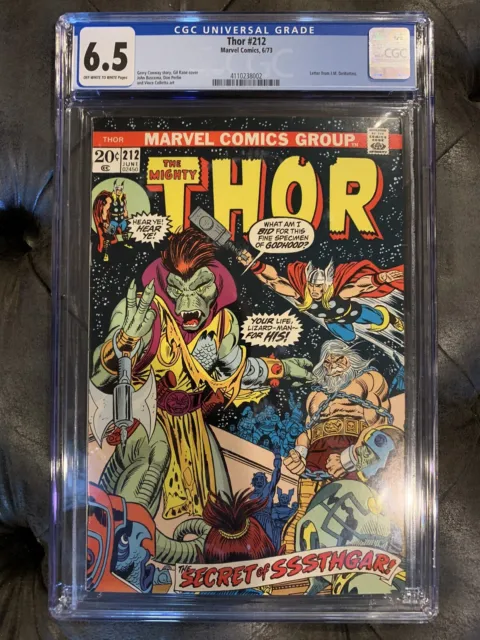 The Mighty Thor #212 CGC 6.5 (Marvel 1973)  Letter from J.M. DeMatteis!  Key!