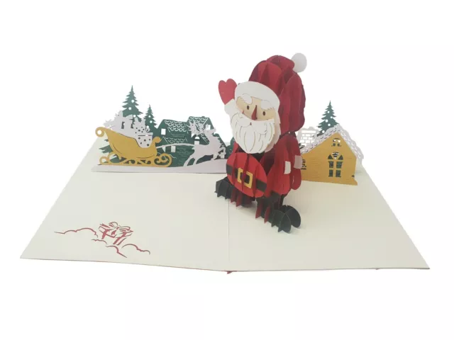 Noël 3D Pop Up Carte de Noël, Fait à la Main Vœux pour Neuf