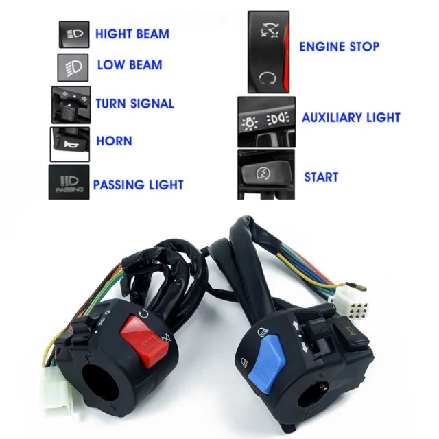 Motorcycle Handlebar Horn Turn Signal Start Control Switch Button Accessories
