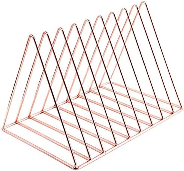 Cq Acrylic Triangle File Folder Racks and Magazine Holder,10 Section Metal Newsp