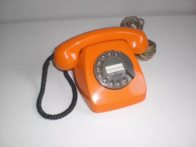 Altes Post Telefon FeTAp 611-2 Orange Wählscheibe Retro Vintage Deko Defekt?