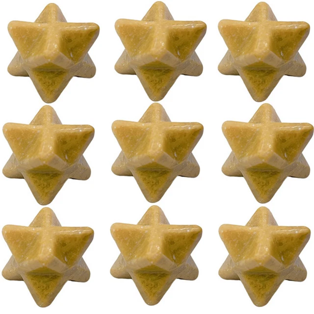 20pc 25mm Natural Yellow Jade Stone Merkaba Star Healing Reiki Adventurine Decor