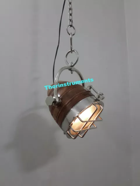 Modern Industrial Nautical Pendant Lamp Wooden Hanging Ceiling Light