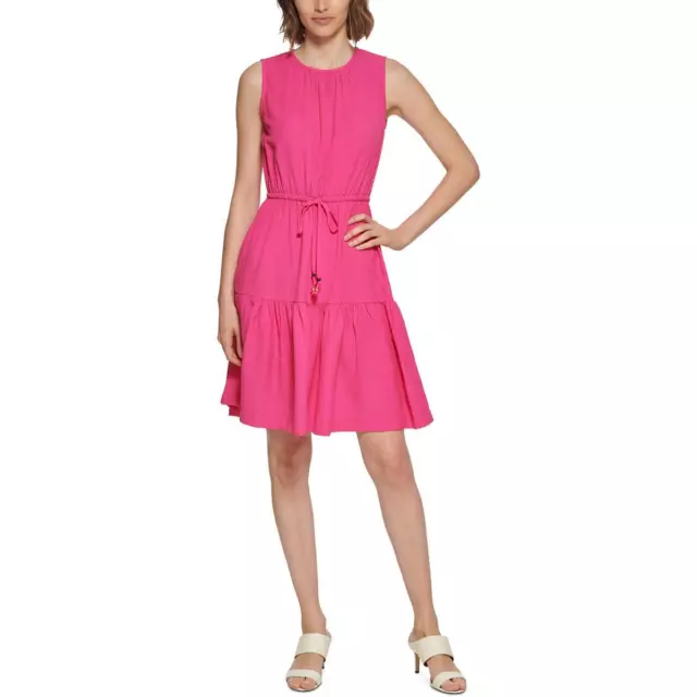 Calvin Klein Womens Crinkled Tiered Summer Fit & Flare Dress BHFO 0226