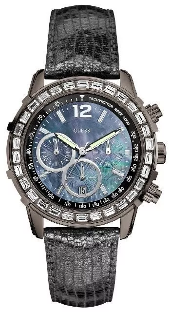 Guess U0017L3 Unique Swarovski Crystal Chronograph Black Tone Chronograph Watch