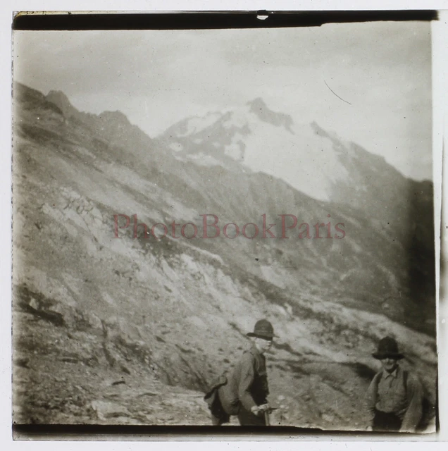 FRANCE Col de la Croix du Bonhomme mountain hoto stereo glass plate 1928 