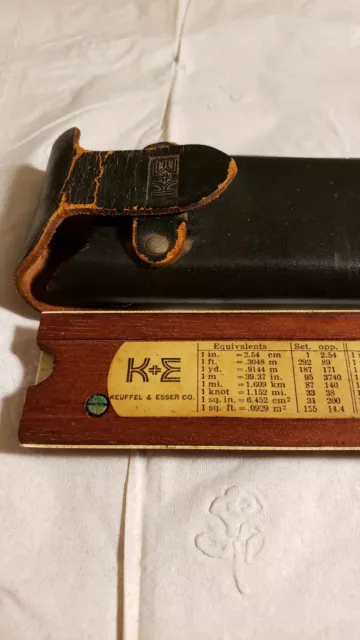 Vintage KE modèle N4053-3 règle diapositive polyphase avec étui loupe Keuffel & Esser 2