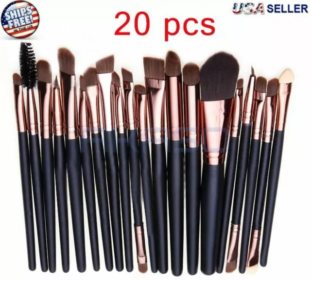 20pcs Makeup BRUSHES Kit Set Powder Foundation Eyeshadow Eyeliner Lip Brush NEW