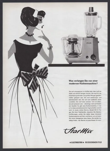 Original Reklame 1960, Elektrostar Starmix, Illustration, 60er, Haushaltsgeräte