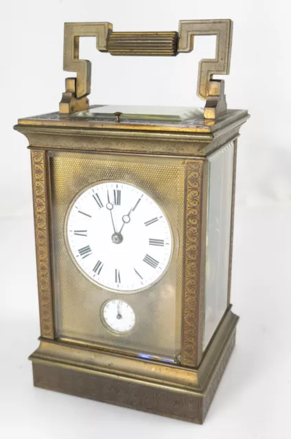 Antique French Fine Gilt Bronze Repeater Carriage Clock Unsigned