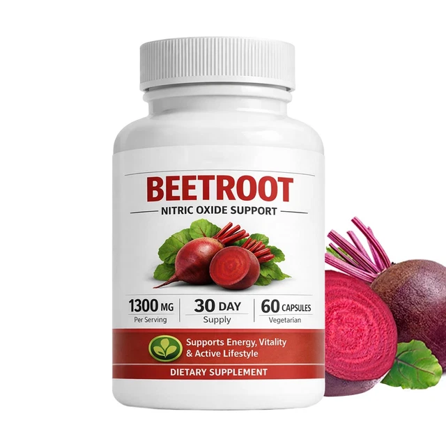 BEETROOT CAPSULES 1300MG Per Serving, Plant-Based Beet Root Extract ...