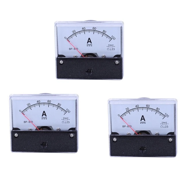 3 x DC 100A pannello analogico ampere contatore corrente amperometro misuratore -67 A6I7