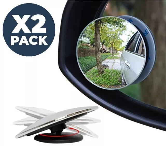 2x Blind Side Spot Mirror Rear View Towing Car Van Motorcycle Adjust Wide Angle