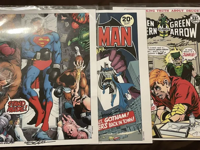 3 NEAL ADAMS art print SIGNED color 12x18 CLASSIC cover autograph