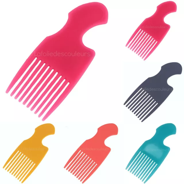1 x Peigne à cheveux afro fourchette démêlant 5 au choix  rose bleu pêche jaune