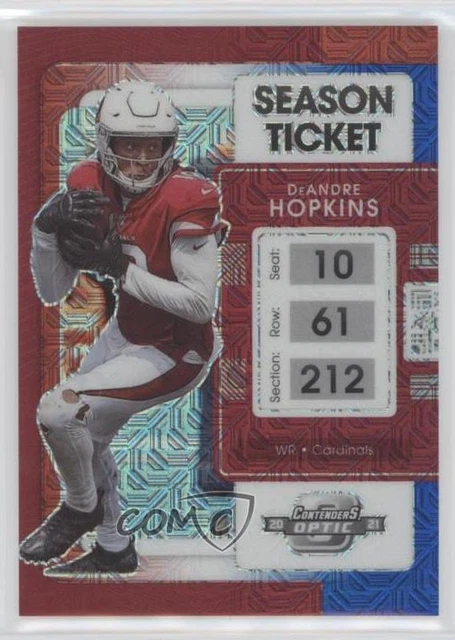 2021 Panini Contenders Optic Red White & Blue Mojo Prizm /13 DeAndre Hopkins #16