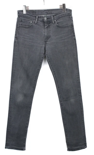 Levi's 511 Jeans Uomo W31/L34 Sbiadito Baffi Slim Fit Zip Fly Casual Grigio