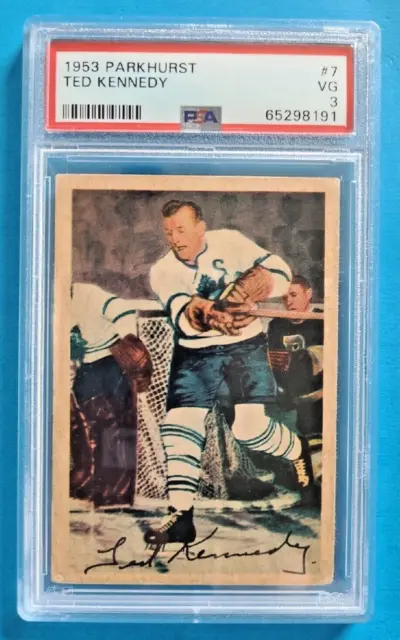 1953-54 Ted Tedder Kennedy Parkhurst #7 PSA 3 Very Good Toronto Maple Leafs HOF