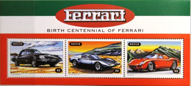NEVIS 1998 Klb 1273-75 Enzo Ferrari Automobile Sports Cars Sportwagen Autos MNH