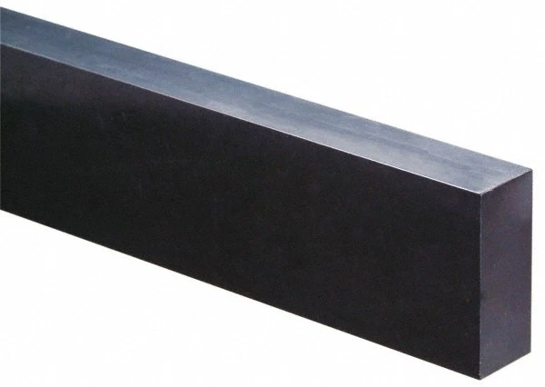 Made in USA Porosity-Free Black Acetal Rectangular Bar, 48" x 1-1/2" x 1/2"