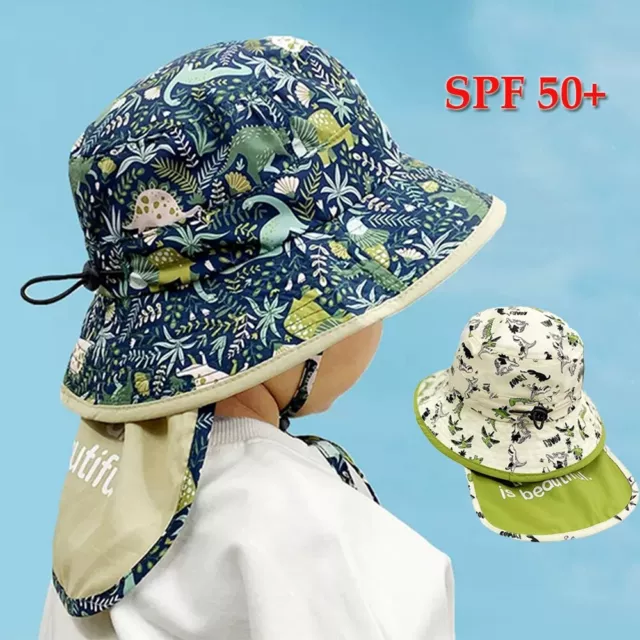 Toddler Kids Summer UPF 50+ Protection Sun Hat Neck Flap Wide Brim Beach Hats