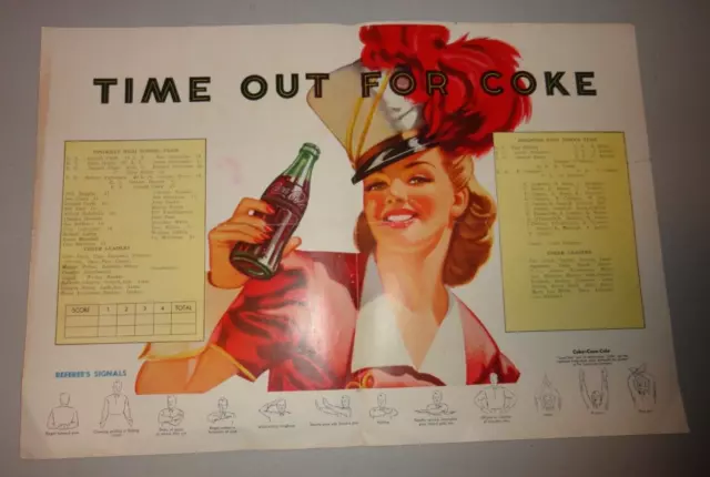 Vintage Coca-Cola* Coke Advertisement Program Football Brighton vs Pickney, MI