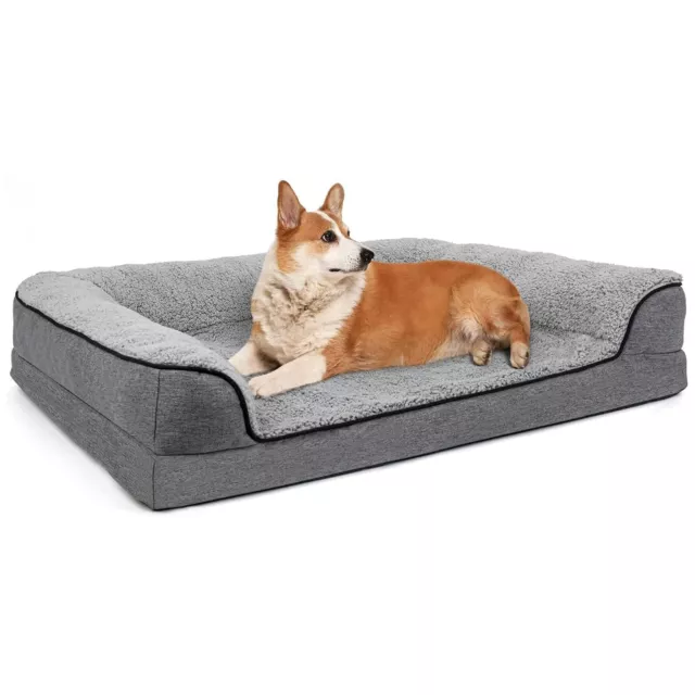 Orthopedic Dog Bed, Bolster Couch Dog Bed for Large Dogs, Removable Washable ...