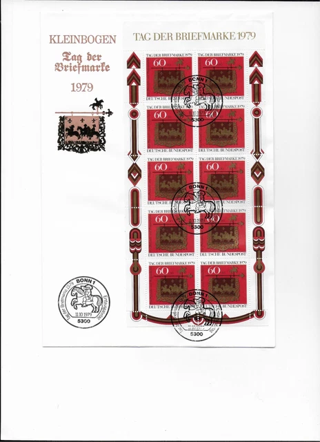 Bund, Ersttagsbriefe  mit Kleinbogen 1023 u. 1065, gest.