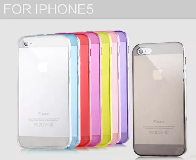 1pc Iphone 5 5S Silicone Gel TPU Slim Phone Case Protector Cover