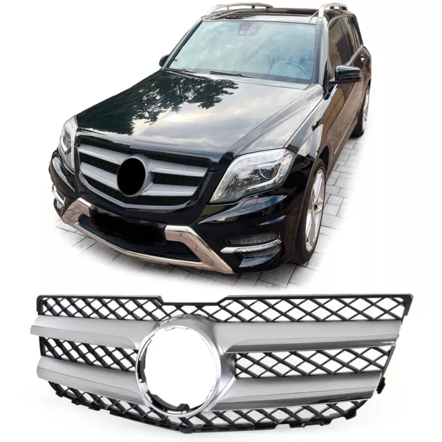 Deporte Parrilla Negro Plata Apto para Mercedes GLK X204 Facelift 12-15