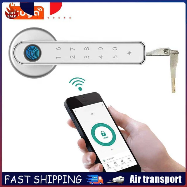 Serrure de bouton de porte Serrure de poignée d'empreinte digitale compatible Bl