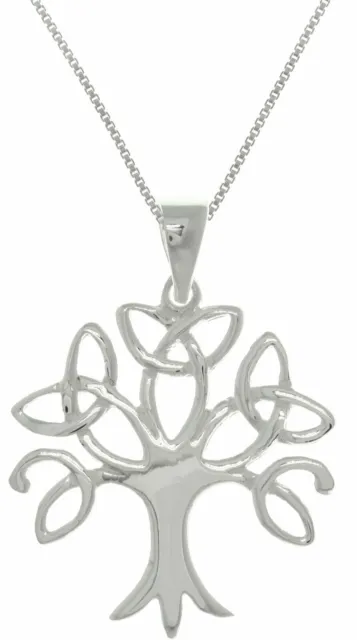 Jewelry Trends Sterling Silver Celtic Trinity Knot Tree of Life Pendant Necklace
