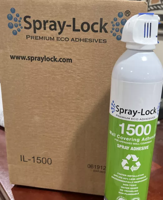 Case/6) Spray-Lock Premium Eco Adhesives -Wall Covering Pressurized Can, Expired