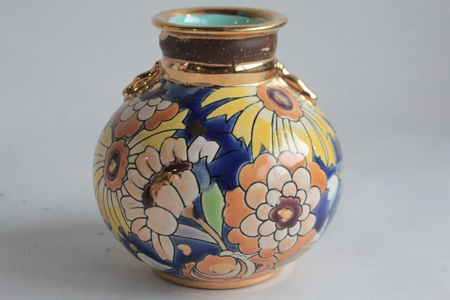Vase céramique BOCH La Louvière Belgique Raymond Chevallier Art déco (62735)